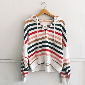 AERIE > Restart Colorful Striped 3/4 Zip Hoodie